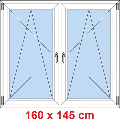 Soft Dvoukřídlé plastové okno 160x145 cm OS+OS se sloupkem Bílá