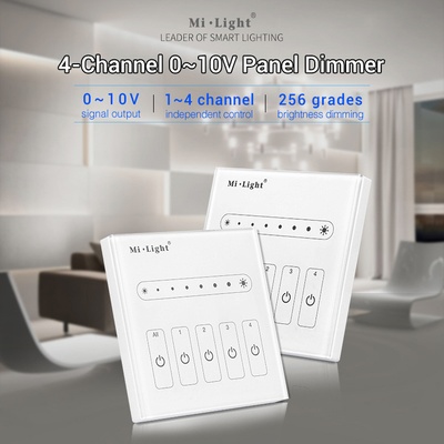 Nástěnný drátový stmívač Mi-Light L4 4-zónový signál 0-10V
