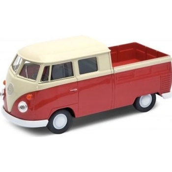 Welly VW T1 Double Cabin Pick Up Modrá 1:34