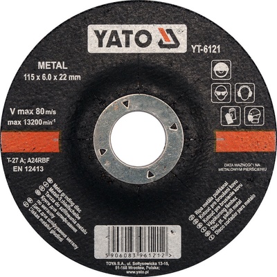 Yato Brúsny kotúč 125 x 22 x 6.8mm YT-6121