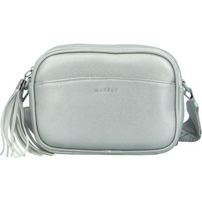 MaxFly Stylová dámská koženková crossbody Rozana stříbrná