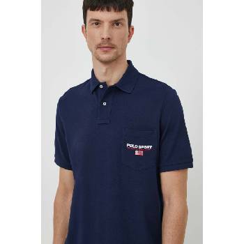 Ralph Lauren Памучна тениска с яка Polo Ralph Lauren в синьо с апликация 710938453 (710938453)