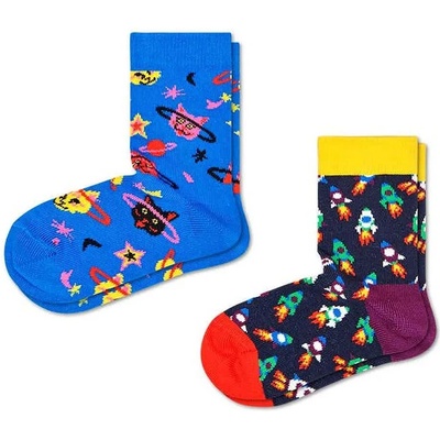 Чорапи Happy socks Space Cat socks 2 pairs - Blue (Multicolor)