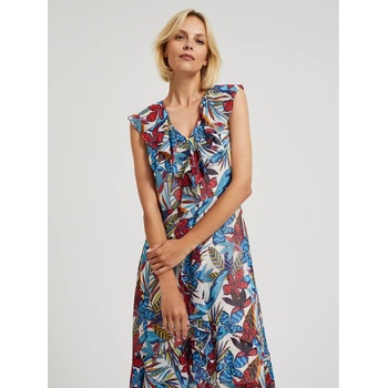 Moodo Червено-синя флорална миди рокля Moodo Moodo | Sin | ЖЕНИ | S