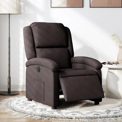 vidaXL 3204145 Elektrické polohovací tmavě hnědé textil