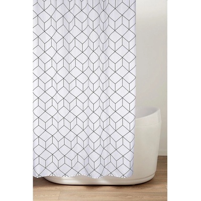 AQUALINE - Sprchový závěs 180x200cm, polyester, kostky ZV029