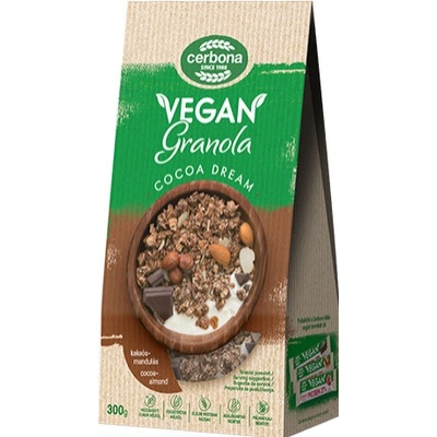 Cerbona Vegan Čokoládovo-mandľová granola bez pridaného cukru 300g