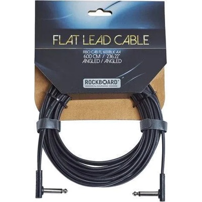 RockBoard Flat 6 m Ъглов - Ъглов Инструментален кабел (RBO CAB FL 600BLK AA)