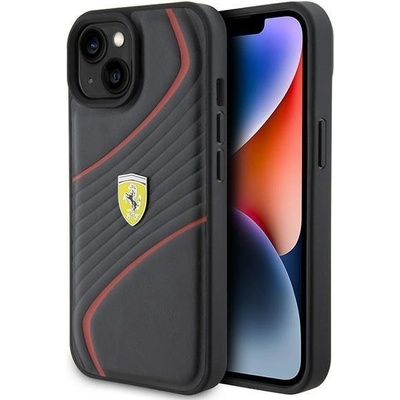 Ferrari Кейс Ferrari FEHCP15SPTWK за iPhone 15 6.1", черен / черен, твърд, Twist Metal Logo (3666339170998)