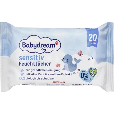 Babydream Vlhčené ubrousky s Aloe vera 20 ks