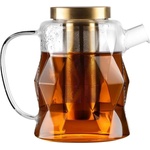 Vialli Design Стъклен чайник с цедка в златист цвят 1, 3 l Geo - Vialli Design (32156)