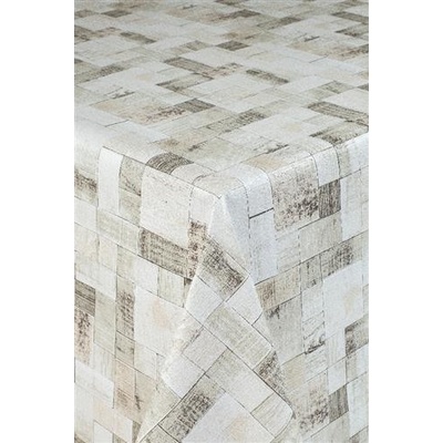 Obrus PVC 6744410, metráž, 20 m x 140 cm, drevené hranoly sivé, IMPOL TRADE