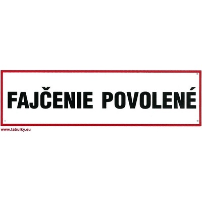 Tabuľka plastová Fajčenie povolené 210x70mm