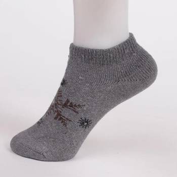 Image 1 of Дамски термо чорапи в сиво със снежинки