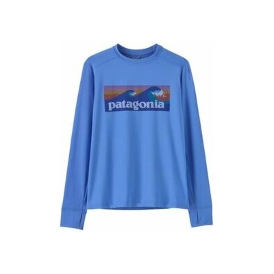 Patagonia Long-Sleeved Cap Silkweight T-Shirt Kids Boardshort Logo: Abundant Blue modrá XXL