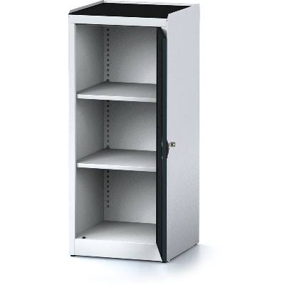 Alfa 3 Úzká policová dílenská skříň MECHANIC, 2 police, 490 x 500 x 1170 mm, antracitové dveře