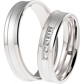 Blink Blink Obrúčky z bieleho zlata so vzorom a kameňmi 8223 BL