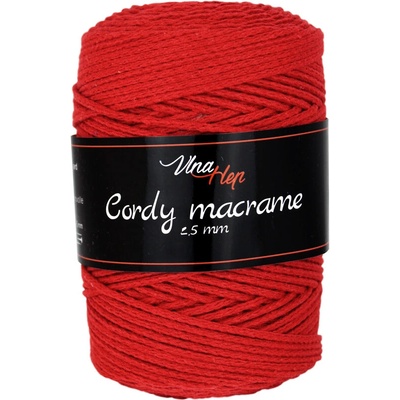 Vlna - Hep Cordy macrame 2,5 mm 8009 červená