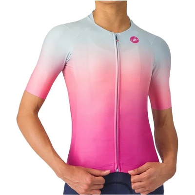 Castelli Дамска фланелка с къс ръкав за колоездене Castelli Women's UPF Jersey Cycling jersey - Winter Sky / Violet Pink (156-2751-0213)