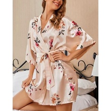 Beatris collection Saténový župan kimono Rosé Růžová