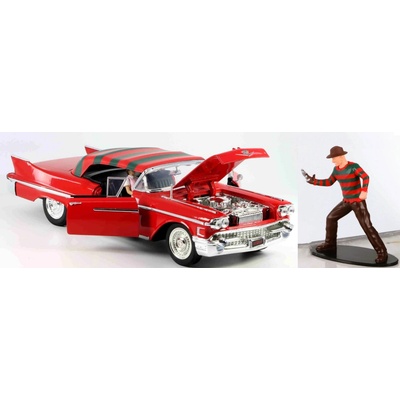 Jada Cadillac Series 62 1958 z filmu Freddy Krueger s figurkou Toys 1:24