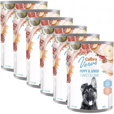 Calibra Dog Verve GF Junior Turkey & Lamb 6 x 400 g