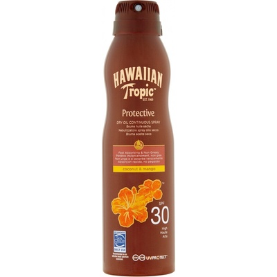 Hawaiian Tropic Protective voděodolný ochranný suchý olej na opalování Coconut & Mango SPF30 180 ml