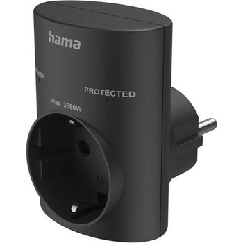 Hama Контакт с вградена защита от пренапрежение, черен (223325)