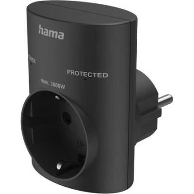 Hama Контакт с вградена защита от пренапрежение, черен (223325)