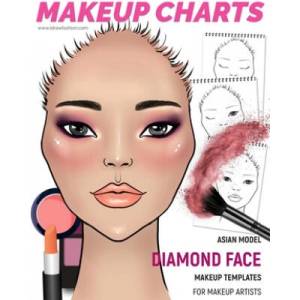Makeup Charts - Face Charts for Makeup Artists: Asian Model -Diamond face shape (ISBN: 9781704564357)
