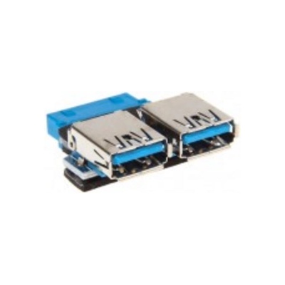 InLine 33444I 2x USB A USB 3.0 (19pin) Черен, Син (33444I)