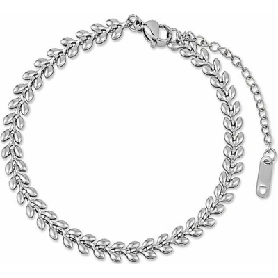 Bangles.cz náramek chirurgická ocel Leaf silver 966