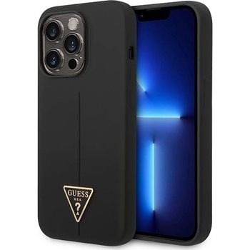 GUESS Кейс Guess GUHCP14XSLTGK за iPhone 14 Pro Max 6.7"", черен / черен, твърд, Silicone Triangle (GUE002325-0)