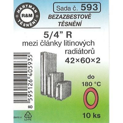 HARTMAN těsnění bezasbestové 5/4" 42*60*2mm, sada č. 593