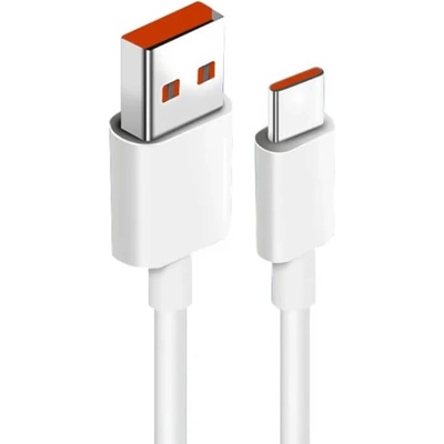 Xiaomi Оригинален USB-C Кабел за Xiaomi с Бързо Зареждане 3A 1m, Бял-Оранжев (Bulk) (b23230007)