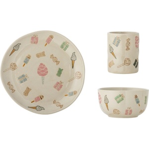 Bloomingville Mini Глинен детски комплект за хранене 3 бр. Sweets - Bloomingville Mini (82062684)