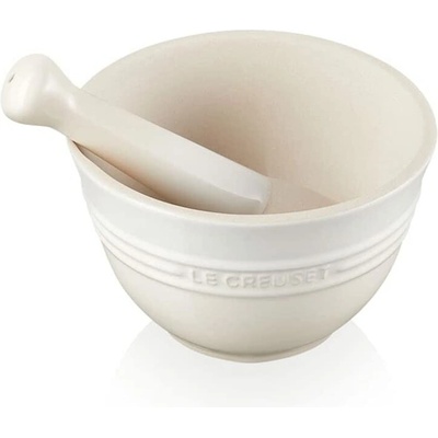 Le Creuset - keramický mažiar 0,3 l Meringue - bielo-béžová