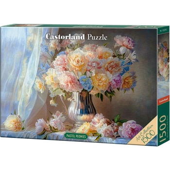 Castorland Пъзел Castorland от 1500 части - Пастелни божури (C-152278)