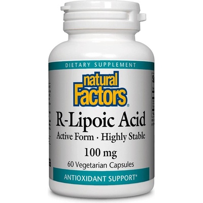Natural Factors R-Lipoic Acid, 100 mg, 60 веге капсули, Natural Factors