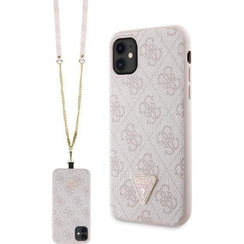 GUESS Кейс Guess GUHCN61P4TDSCPP за iPhone 11 / Xr, розов, Crossbody 4G Metal Logo (KXG0074086)