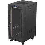 Lanberg Rack Cabinet 19" Free-Standing 24U/600X800 (FlAT Pack) With Glass Door LCD Black V2 (FF01-6824-12BL) - TechnoGear