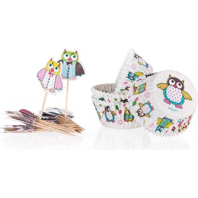 Banquet Sada cukrářských košíčků OWLS 11,5 cm 24 + 24ks