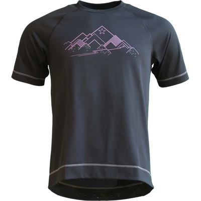 Zimtstern Мъжка фланелка с къс ръкав за колоездене Zimtstern PureFlowz Eco Shirt S/S Cycling jersey - Pirate Black (056-4129-0211)
