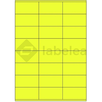 Labelea Samolepiace etikety 70x36 mm signálne farebné papierové, na hárku A4, pre laserovú tlač, Farba etikiet Signálna žltá, Počet hárkov v balení 100 EPY070036SY024S