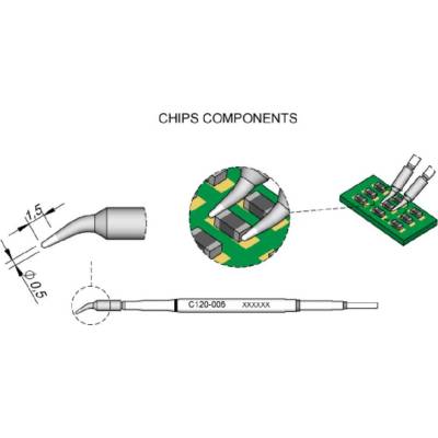 JBC Tools C120006 odspájkovací hrot zahnutý Veľkosť hrotov 0.5 mm Obsah 1 ks