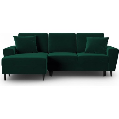Cosmopolitan Design Зелен кадифен разтегателен ъглов диван с място за съхранение (ляв ъгъл) Kyoto - Cosmopolitan Design (COS_LCF_2_F1_KYOTO6)