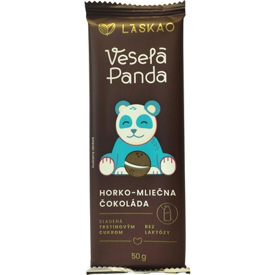 Láskao Hořko mléčná čokoláda bez laktózy Veselá Panda 50 g