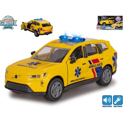 Mikro trading Kids Globe Traffic - Volvo EX90 ambulance NL na zpětný chod - 14 cm