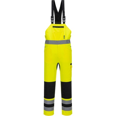 Portwest hi-vis wx2 cd852 eco / Светлоотразителен панталон с гащеризон - hv жълто/черно 6xl (cd852ybr6xl)