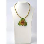 Dannyra Колие с естествена орхидея Белатум в зелен цвят Dannyra Jewels
